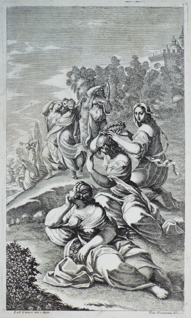 Print - St. Benedict fleeing from the Shameless Women - Giovannini